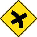 (W2-V104) Crossroad intersection on a curve to left (used in Victoria)