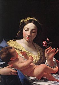 Simon Vouet, Madonna and Child with a rose