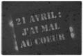A response to the first round of elections, this spray-painted sign was seen on the streets of Paris. Translation: "April 21: I feel heartbroken".