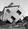 A house tipped over by the 1900 Galveston hurricane