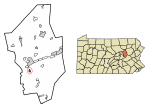 Location of Catawissa in Columbia County, Pennsylvania.