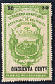 50 centavos color error, green instead of red (Costa Rica 1870).