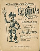 Music sheet of march "El Capitan"