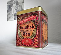 Tea tin, can with removable cover