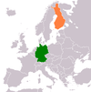 Location map for Finland and Germany.