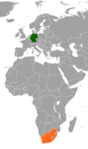 Location map for Germany and South Africa.