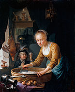 Gerrit Dou, Girl Chopping Onions (1646)