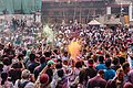 Locals celebrating Holi in Kathmandu Durbar Square, Nepal
