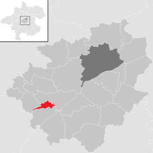 Lage der Gemeinde Lambach im Bezirk Wels-Land (anklickbare Karte)
