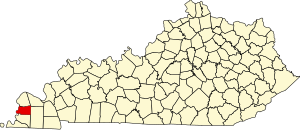 Map of Kentucky highlighting Carlisle County