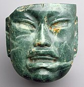 Mask; 10th–6th century BCE; jadeite; height: 17.1 cm, width: 16.5 cm; Metropolitan Museum of Art