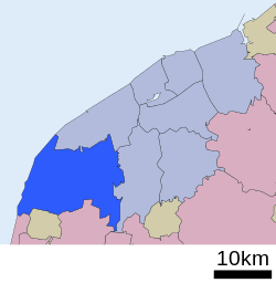 Location of Nishikan-ku in Niigata City