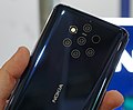 Image 59The back of a Nokia 9 PureView. It features a five-lens camera array with Zeiss optics, using a mixture of color and monochrome sensors. (from Smartphone)