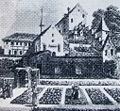 Klostergarten und Schützenhaus, Stich David A. Schmid und Franz Hegi, um 1833