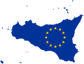 Flag map of Sicily (EU)