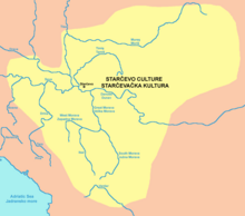 Map showing the territorial extent of the Starčevo culture