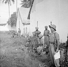 26th Division mortar positions outside Medan, Sumatra
