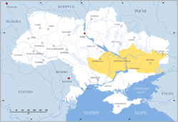 Zaporizhzhia (yellow) in modern Ukraine