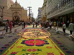 Holy week carpet in Tegucigalpa