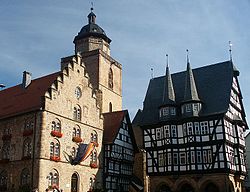 Town Hall, Weinhaus, oldest timber-framed building and Walpurgiskirche
