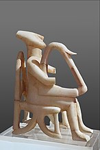 Marble seated harp player, 2800-2300 BC