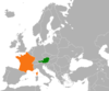 Location map for Austria and France.