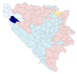 Location of Bosanski Petrovac within Bosnia and Herzegovina.