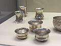Various silver cups and bowls from the treasure