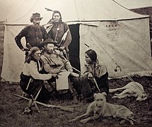 George Armstrong Custer with Arikara Scouts during Black Hills Expedition of 1874; Colt pistols are visible
