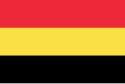 Horizontal tricolor (red, yellow, black)