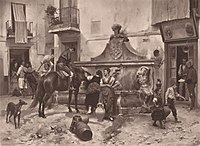 La Fontaine du Taureau a Granada, c. 1873–1878, photogravure Goupil