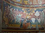 The stoning of Saint Stephen; 1160s; fresco; height: 1.3 m; Saint John Abbey (Val Müstair, Canton of Grisons, Switzerland)[132]