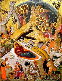 Byzantine icon of Nativity of Christ (Byzantine & Christian Museum, Athens).