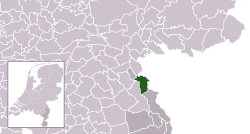 Highlighted position of Gennep in a municipal map of Limburg