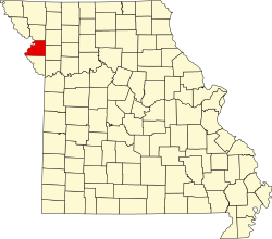 Karte von Buchanan County innerhalb von Missouri