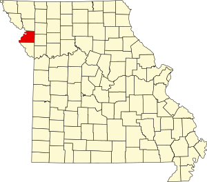 Map of Missouri highlighting Buchanan County