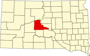 Map of South Dakota highlighting Stanley County