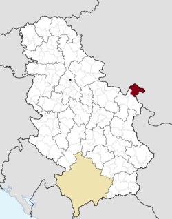 Location of the municipality of Kladovo within Serbia