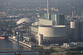 Hybridkühlturm Kraftwerk Moorburg (Schrägluftbild)