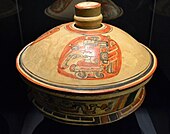 Lidded basal flange bowl, El Peru, Guatemala, Early Classic (Museo Nacional de Arqueología y Etnología de Guatemala)