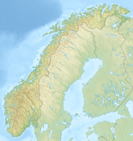 Map showing the location of Strupbreen