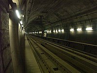 Yoshioka-Kaitei Station platform in the Seikan Tunnel