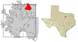Location of Southlake in Tarrant County, Texas