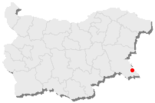 Karte von Bulgarien, Position von Zarewo hervorgehoben