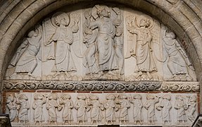 Romanesque tympanum of Miègeville gate (late 11th c. or early 12th c.)