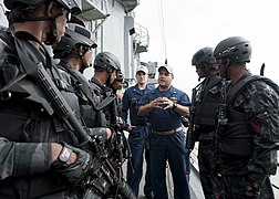 Bangladesh Navy SWADS personnel amid a joint military exercise with the US Navy in 2011