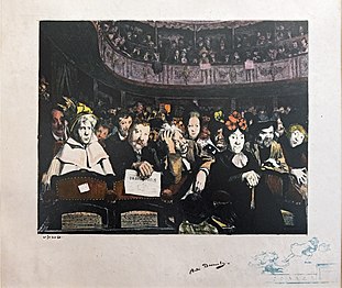 "Premiere at the Montmartre Theater (1901) (Colored Lithograph)