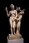 Group of Aphrodite, Pan and Eros; circa 100 BC; marble; height (without base): 1.32 m; National Archaeological Museum (Athens)[20]
