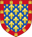 Erstes Wappen Karls von Anjou, benutzt bis 1246; die Burgenbordüre verweist auf Kastilien, das Land seiner Mutter.