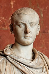 An unpainted white marble bust of Emperor Gordian III.